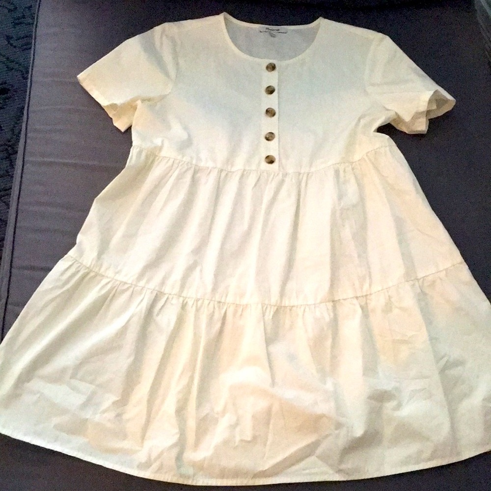 Madewell Small Cream Cotton Poplin Dress NEW